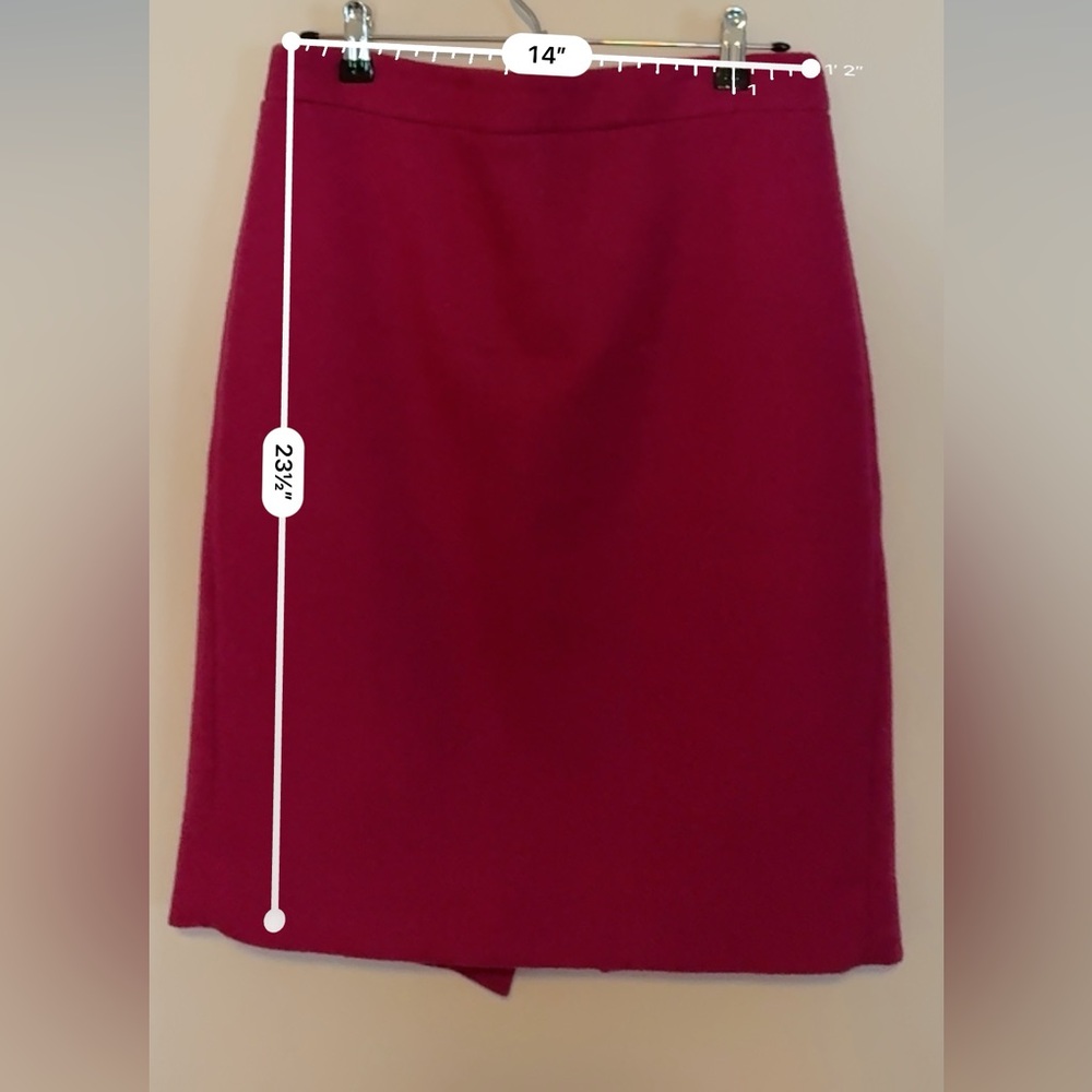 J. Crew Hot pink wool skirt, size 8